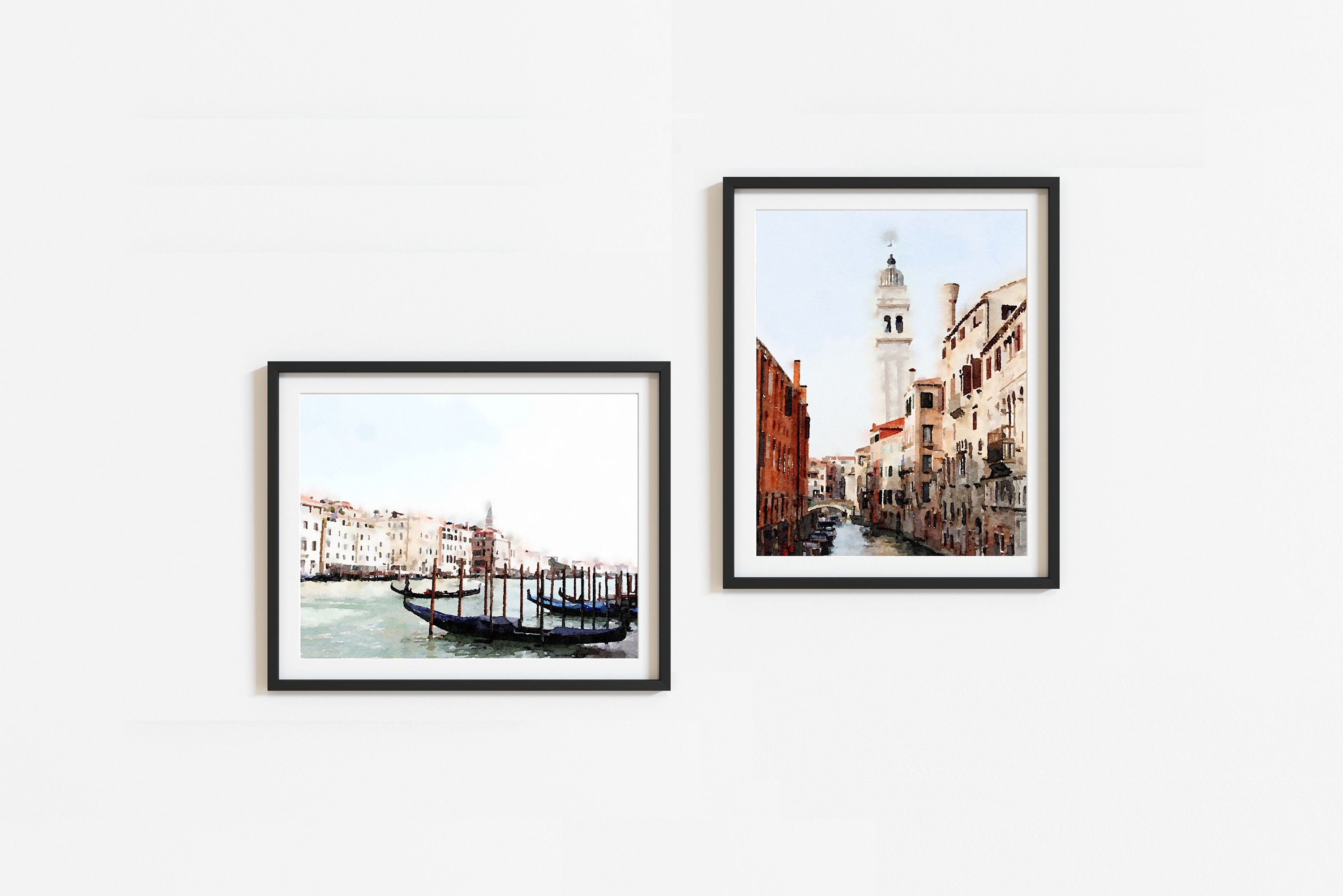Venice Italy Wall art Set of 2 Italy paintings Venice Etsy