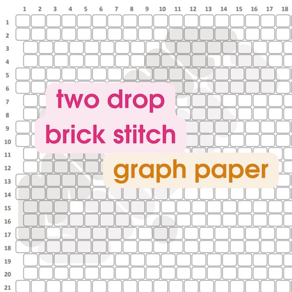 Two Drop Brick Stitch Graph Paper Etsy