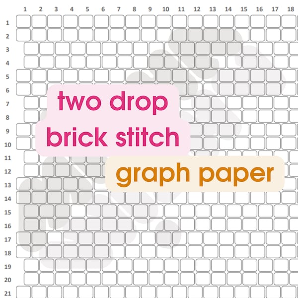 Two Drop Brick Stitch Graph Paper