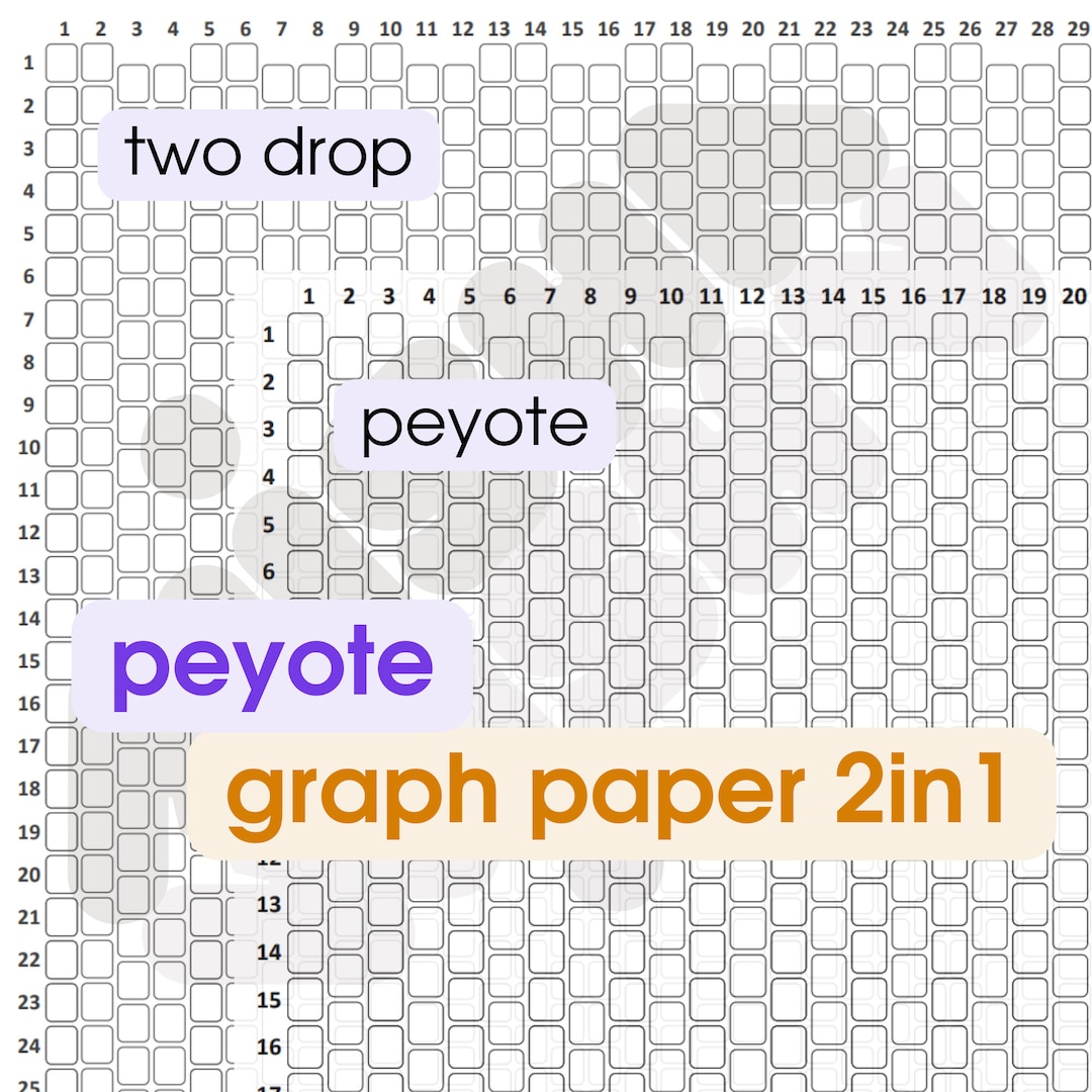 Peyote and Two Drop Peyote Graph Paper 2in1