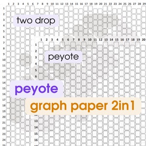 Peyote and Two Drop Peyote Graph Paper 2in1