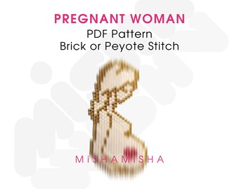 Pregnant Woman Brick Stitch Peyote PDF Pattern Miyuki Beading