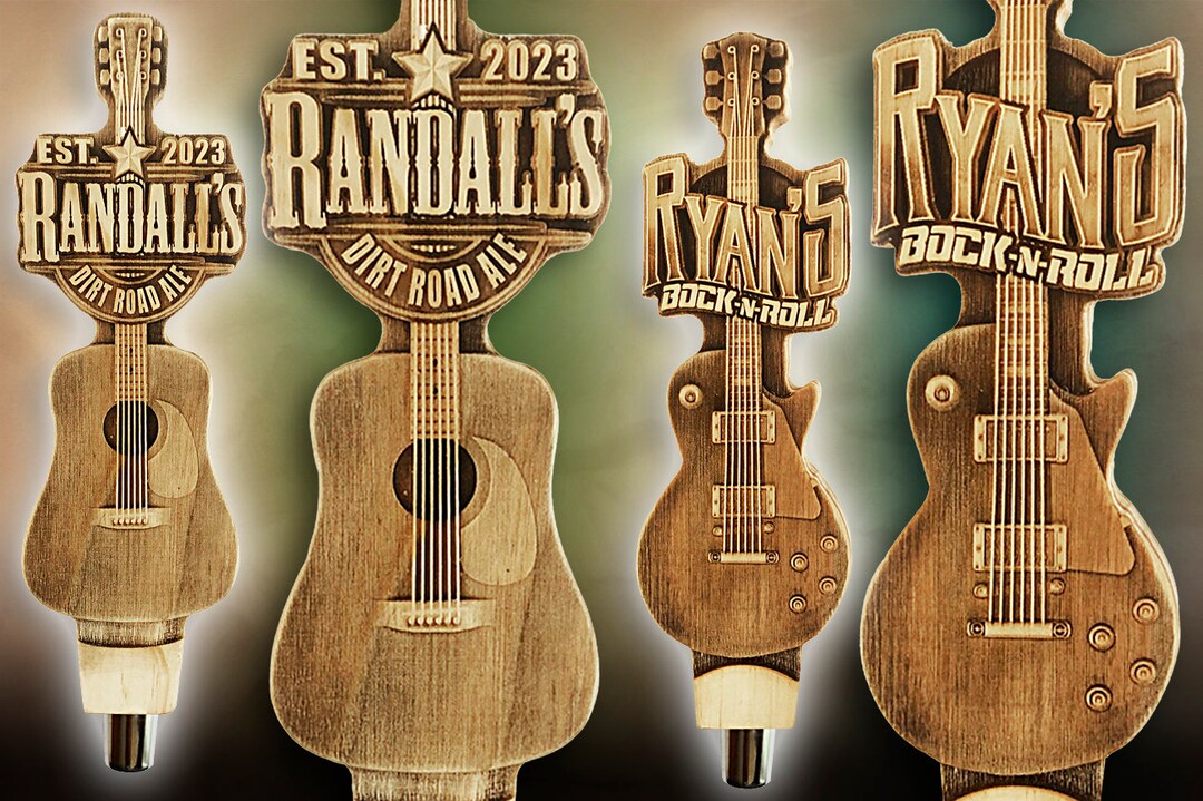Personalized Guitar Tap Pull Handles Etsy