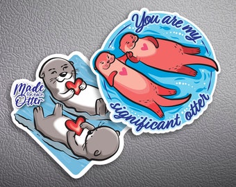 Otter Refrigerator Magnet: Holding Hands or Hearts