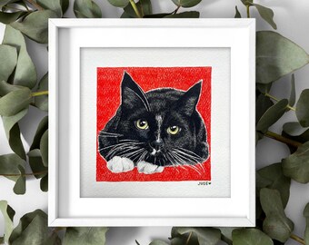 Colored Pencil Pet Drawing, Custom, Made to Order, Hand-drawn