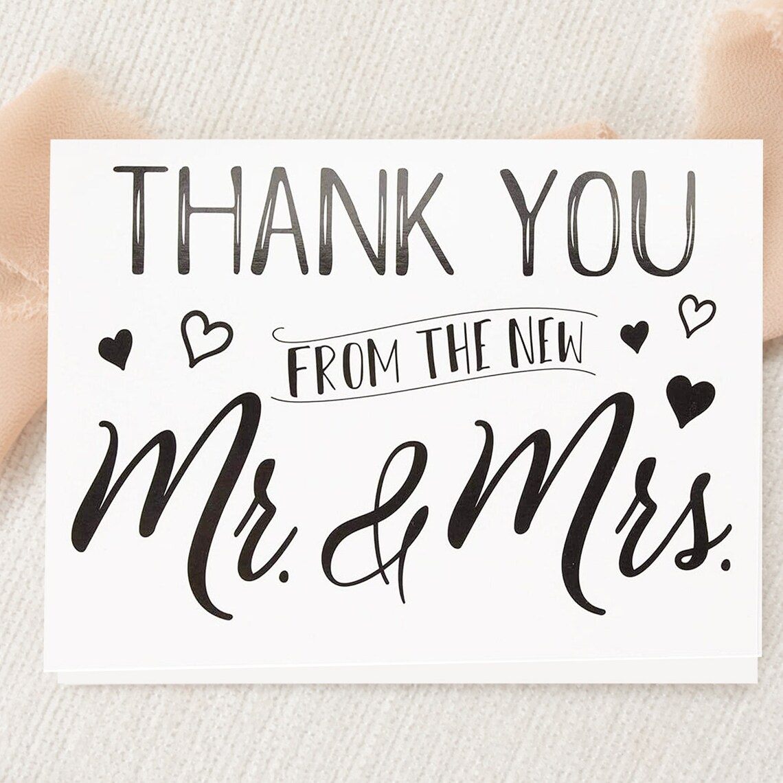 Thank You From the New Mr and Mrs Card Wedding Thank You Etsy