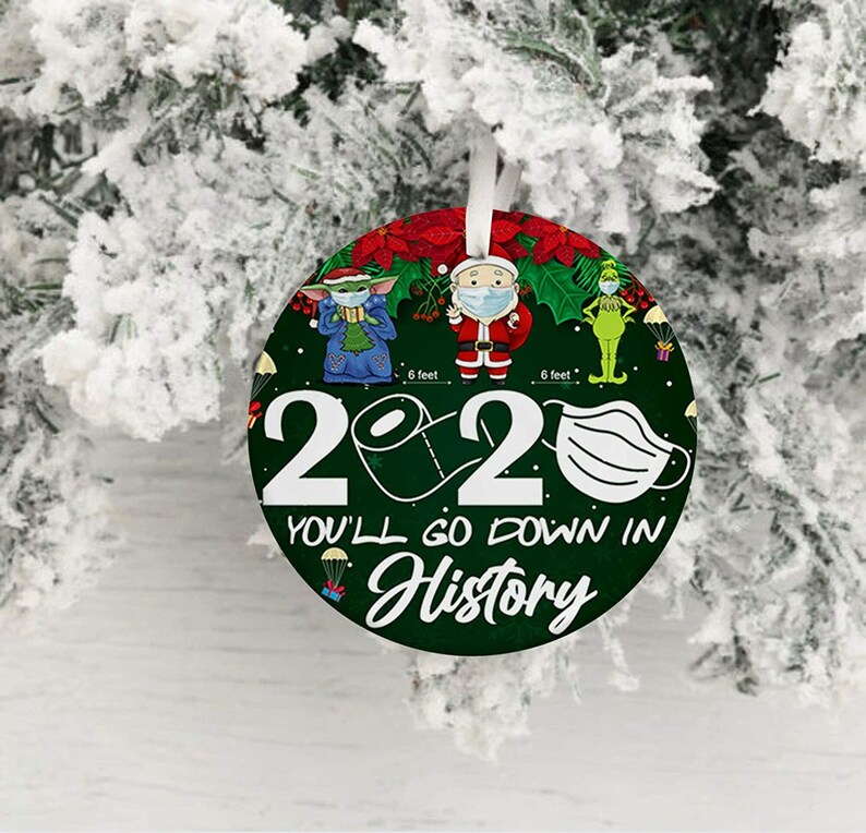 You/'ll Go Down in History 6 Feet Santa Yoda Baby Grinch Santa Claus Christmas Social Distancing Xmas Holiday Season Ornaments Decorating art