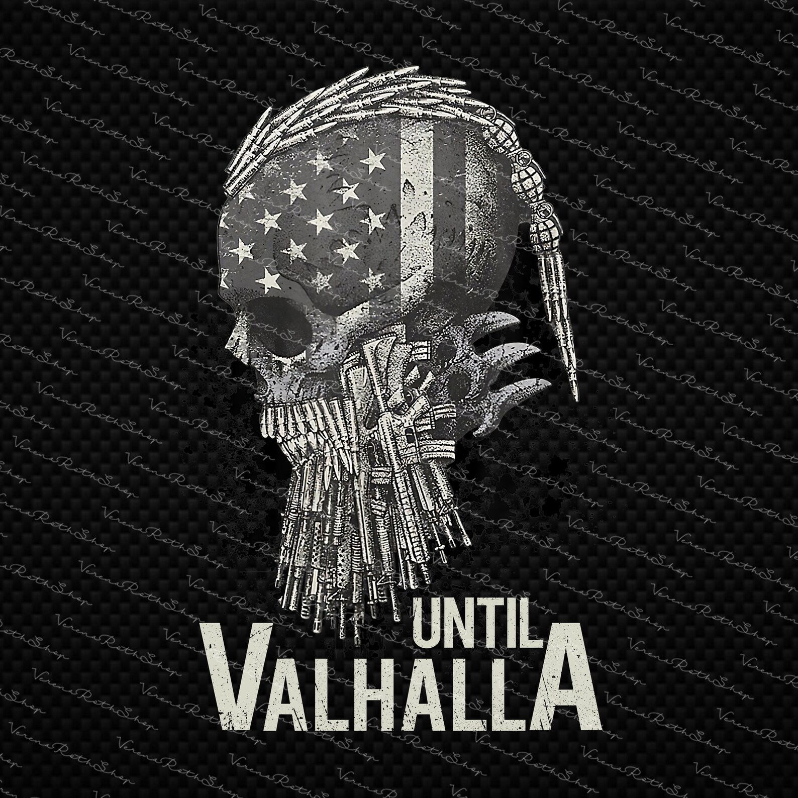 Until Valhalla Skull American Flag Until Valhalla shirt | Etsy