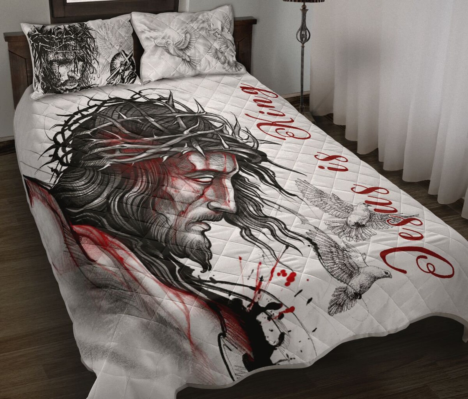 God Jesus Is King Quilt Bedding Set Handmade Themed Premium | Etsy