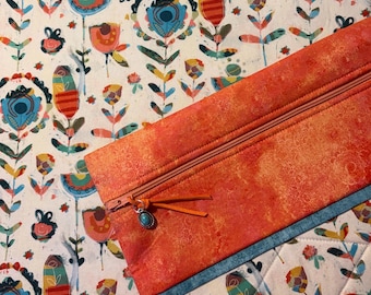 Boho Blooms Projekttasche für Kreuzstich, gesteppte Tasche für unfertige Projekte (WIP) für Kreuzstich oder Stickerei, handgefertigt