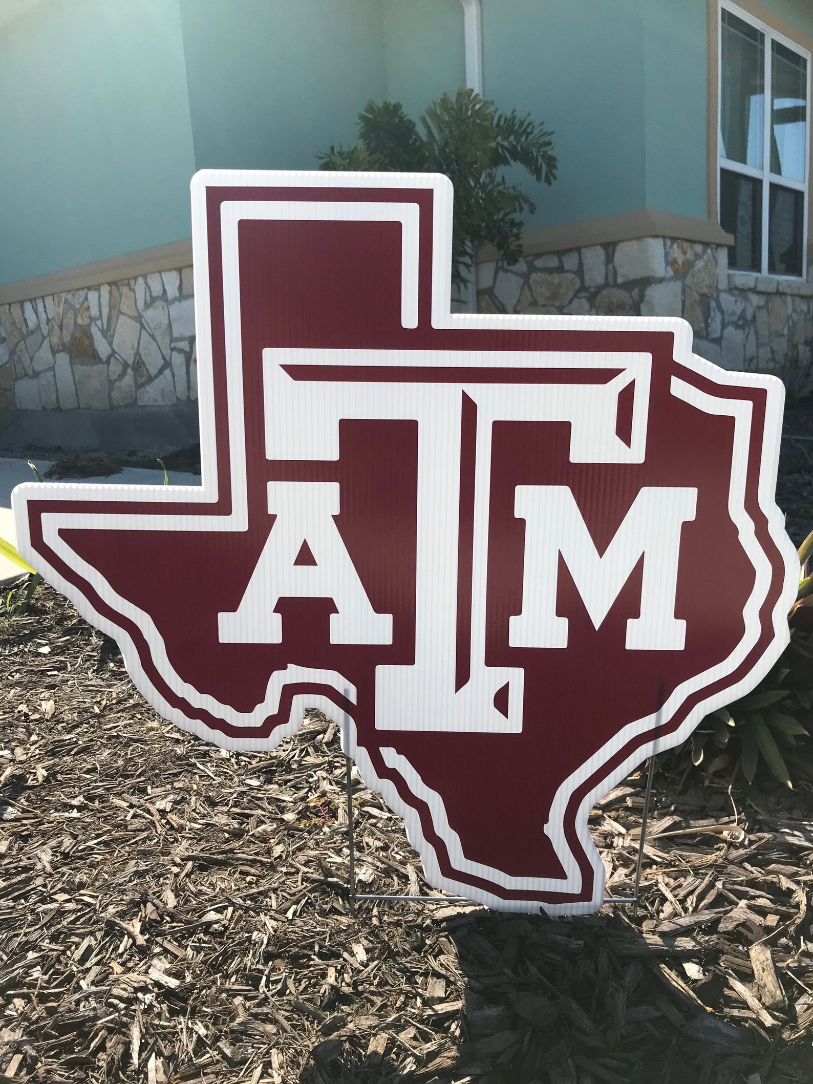 Texas A&M Yard Sign Texas Shape Etsy