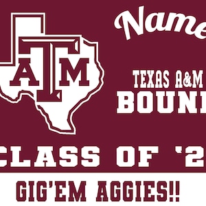 Texas A&M Yard Signs Personalized Grad, Class of signs