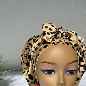 Satin Bonnet/Silky Satin Bonnet/Satin Hair Bonnet/Reversible Cap/Hair Cap/Adult Satin Lined Bonnet/Glow Bonnet/PrintBonnet