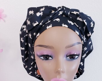 Satin Bonnet/Bonnet/Band Satin Bonnet/Satin Hair Bonnet/Reversible Cap/Wellness Beauty Cap/Adult Satin Lined Bonnet/Glow Bonnet/PrintBonnet