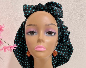 Satin Bonnet/Bonnet/Band Satin Bonnet/Satin Hair Bonnet/Reversible Cap/Wellness Beauty Cap/Adult Satin Lined Bonnet/Glow Bonnet/PrintBonnet
