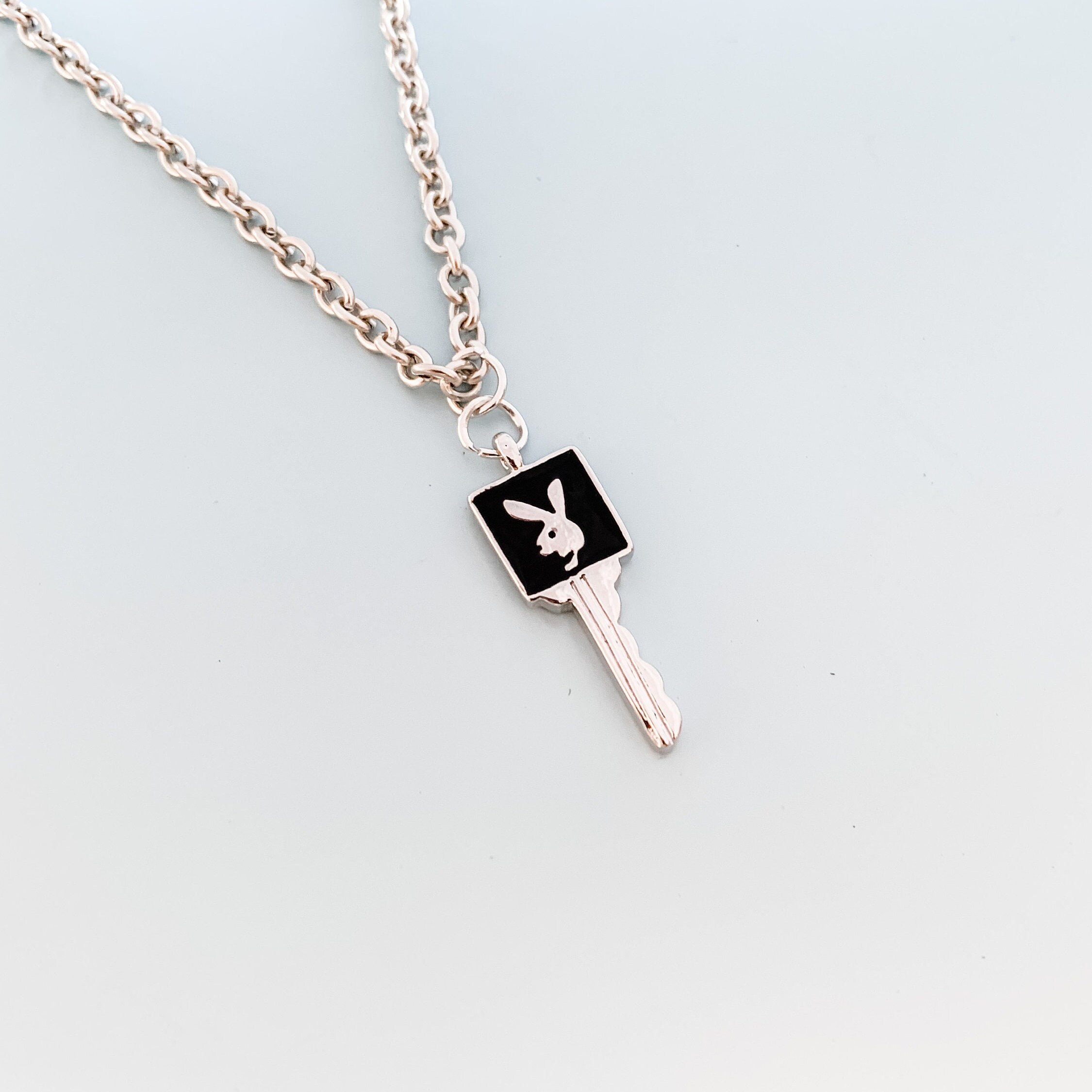 Y2k Playboy Bunny Key Necklace Trendy Y2k Jewelry Gift Playboy
