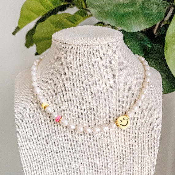 Necklace Pearls Smiley Faces | Imitation Pearl Wedding Jewelry - Women  Fashion Beads - Aliexpress