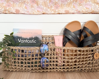 Seagrass Double Pocket Storage - Slim line - Perfect for Shoes, Devices, Bed Storage for Caravan, Combi & Camper Van. Home Office Storage.
