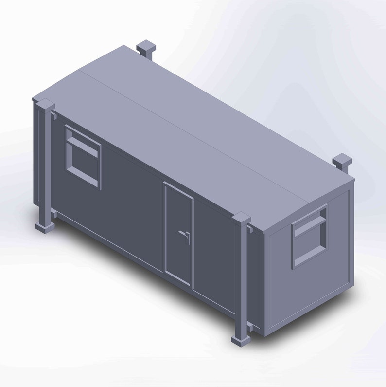 3D Printed OO scale Site PortaCabin for Model Railway image 5