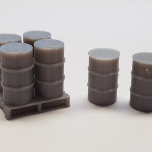 Digital STL File 1:1 scale 45 Gallon Drums on Pallet STL File for Model Railway