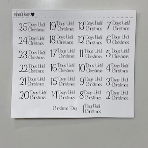 Christmas Countdown Script Stickers