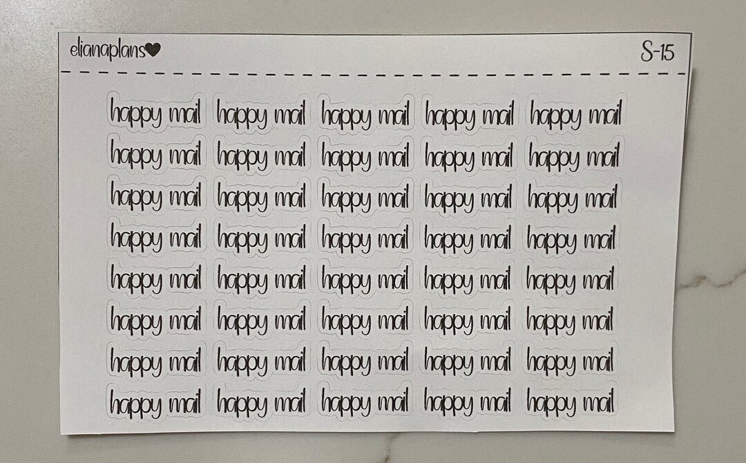 Mail Script Decal Ribtable Happy Mail Script Stickers - Etsy