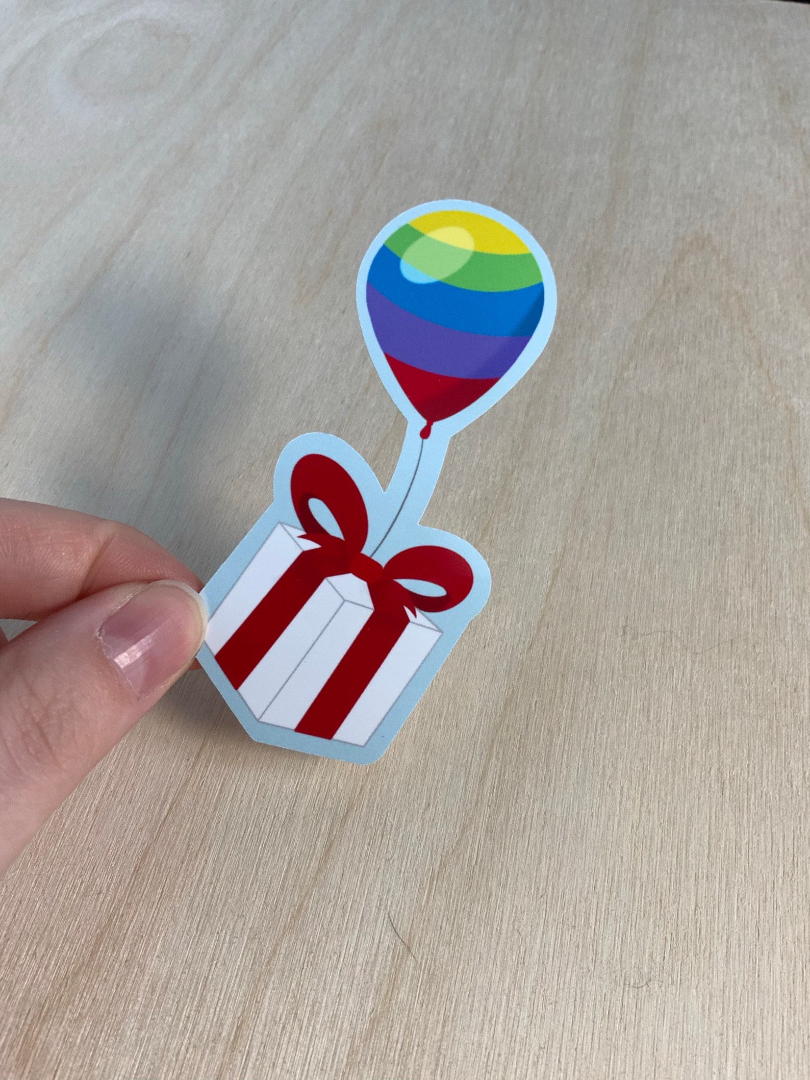 ACNH Present Balloon Red and Rainbow Options Water Etsy