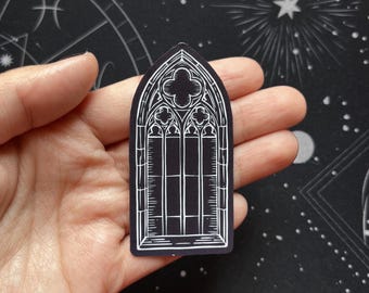 Gothic cathedral sticker, matte gothic window sticker, fantasy stickers, medieval sticker, goth stickers, dark aesthetic sticker
