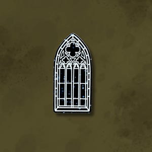 Gothic cathedral holographic vinyl sticker, gothic window sticker, holographic goth sticker, dark aesthetic sticker, dark academia