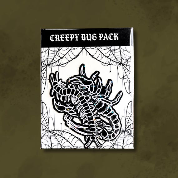 Creepy bug sticker pack, centipede, scorpion, spider, goth bug sticker pack, scary bug stickers, goth holographic stickers