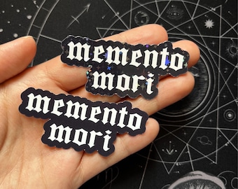Memento Mori Sticker, Memento Mori, Stoic sticker, Holographic Goth Sticker, Victorian sticker, matte stoic vinyl sticker
