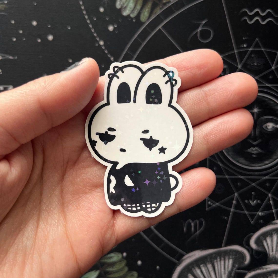 Goth Bunny Sticker, Goth Girl Sticker, Emo Bunny Sticker, Kawaii Emo ...