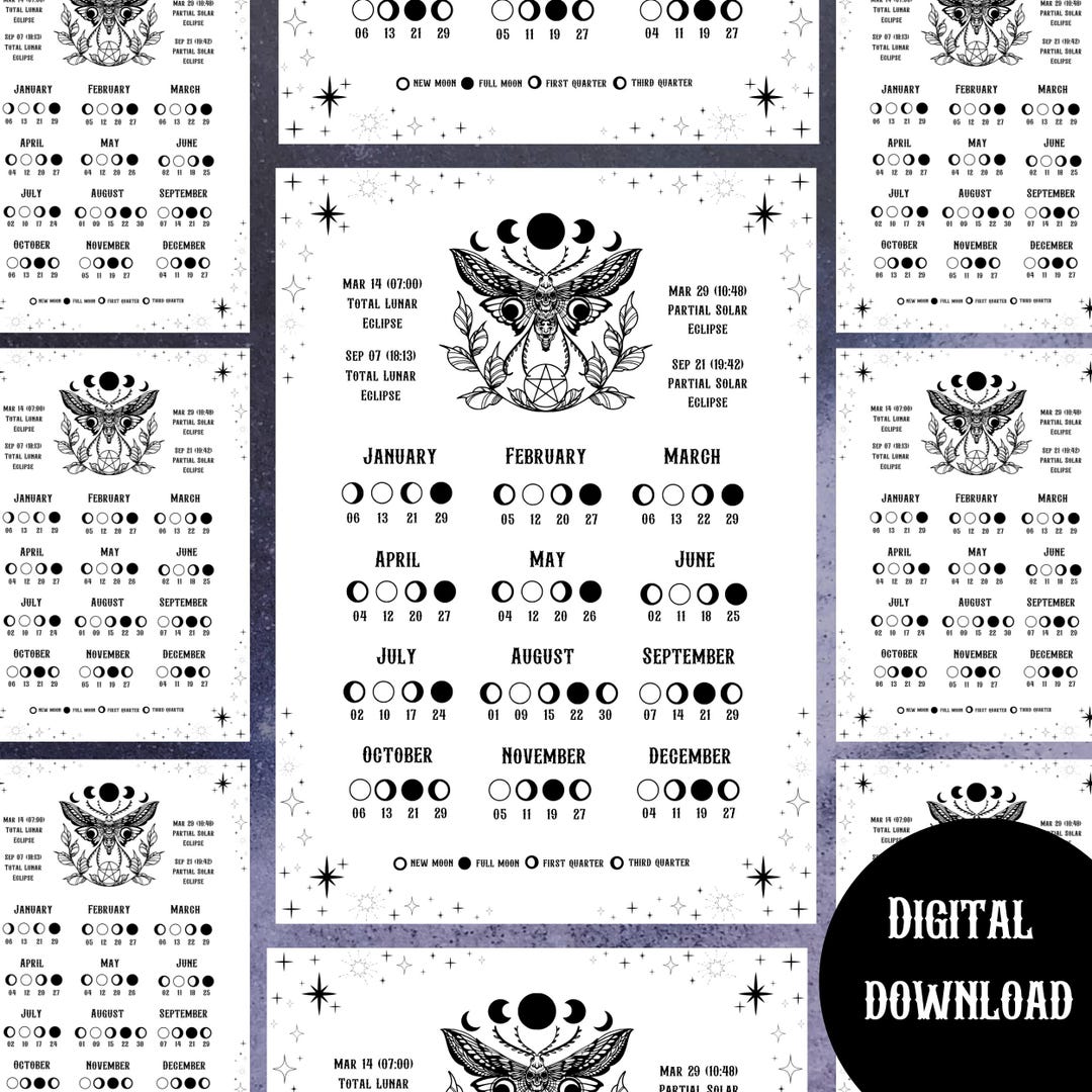2025 Lunar Calendar, 2025 Lunar Calendar Printable, 2025 Moon Phases