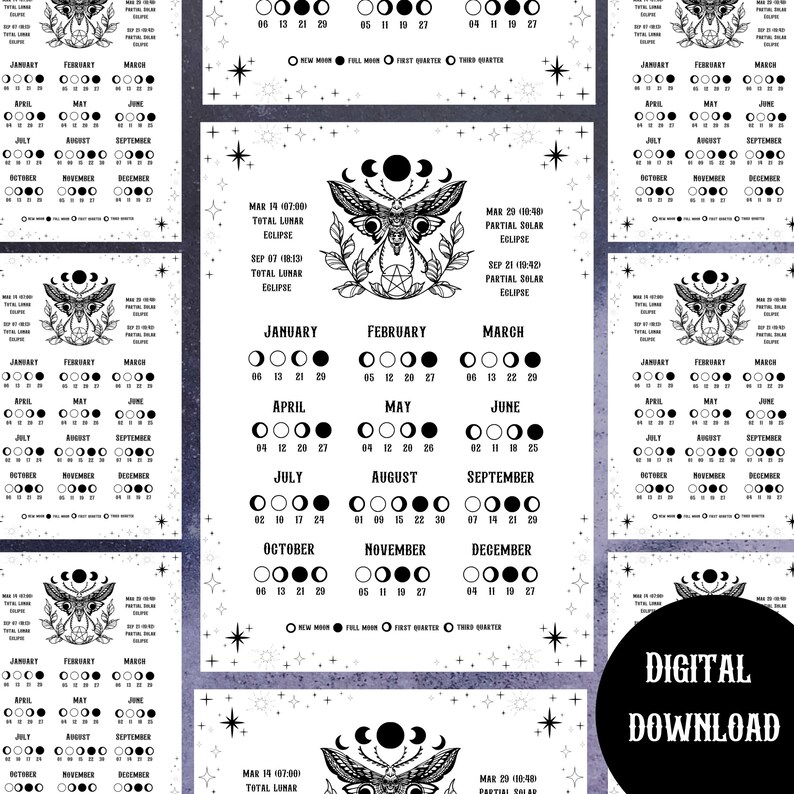 2025 Lunar Calendar, 2025 Lunar Calendar Printable, 2025 Moon Phases
