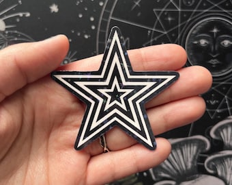 Star sticker, Black and white sticker, Y2k stickers, goth stickers, punk stickers, alternative stickers, holographic goth sticker
