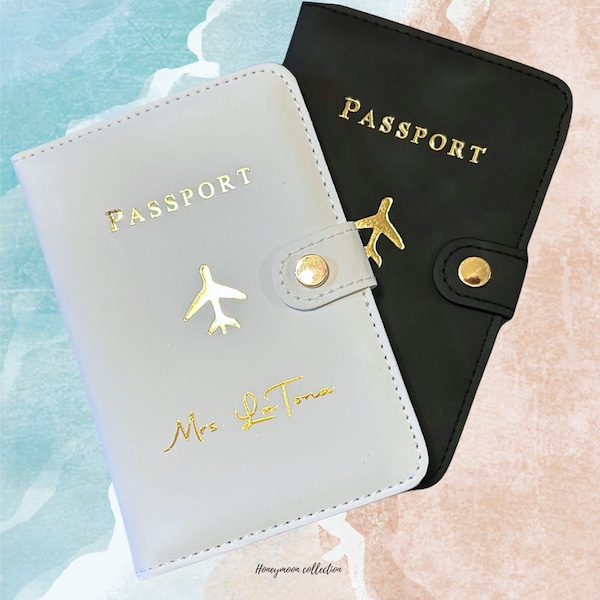 Passport Holder Personalized for Honeymoon or Wedding Gifts