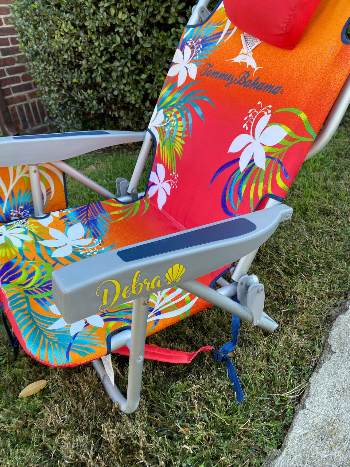 Custom Name Personalized Beach Chair Decals for Adult Tommy Bahama
