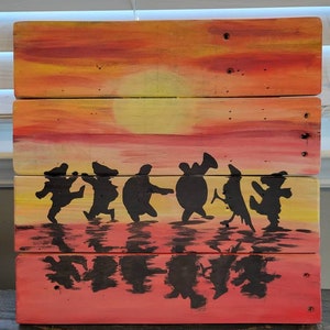 When the Sun Whispers Goodbye- Reclaimed Art
