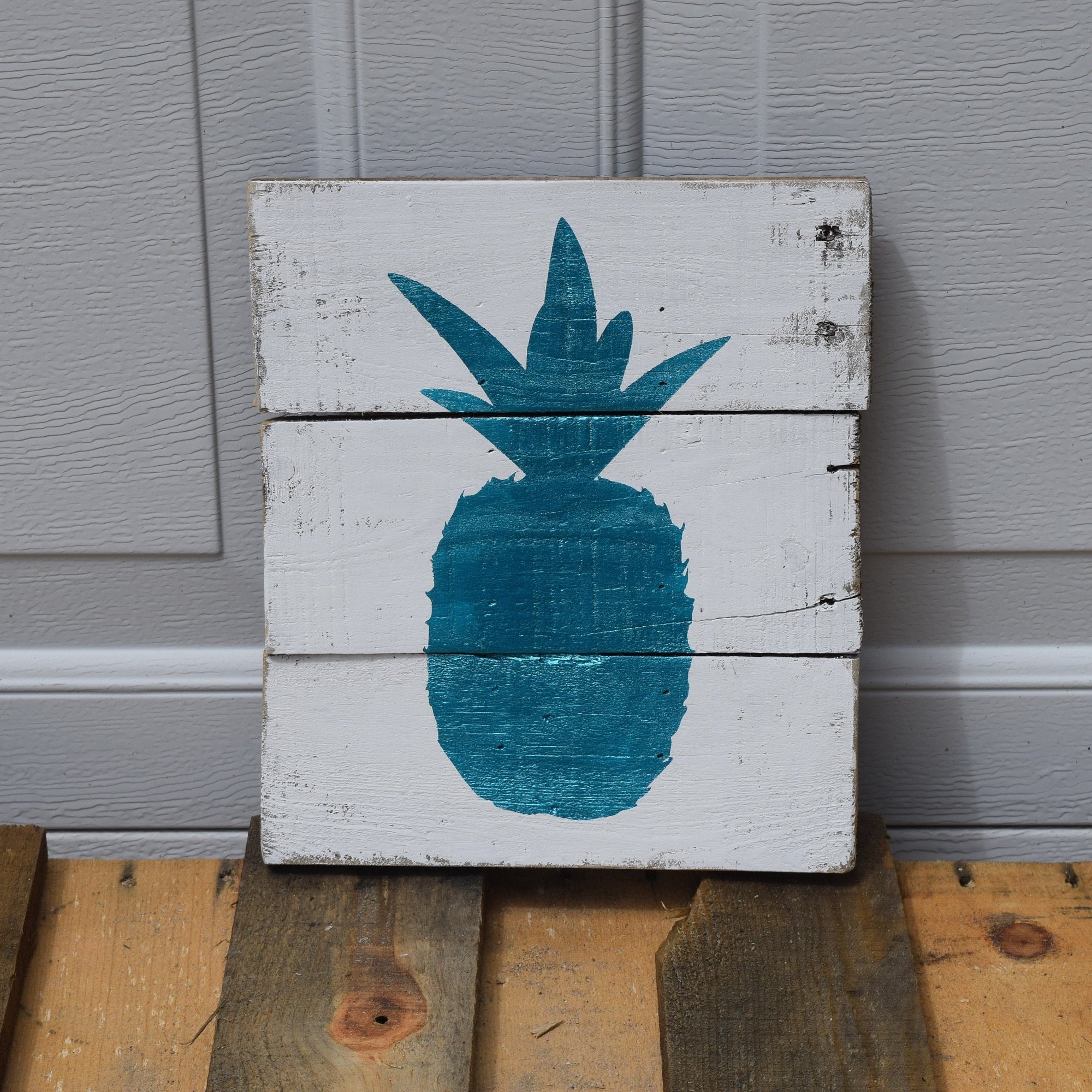 Metallic Pineapple Sign - Reclaimed Wood - Etsy