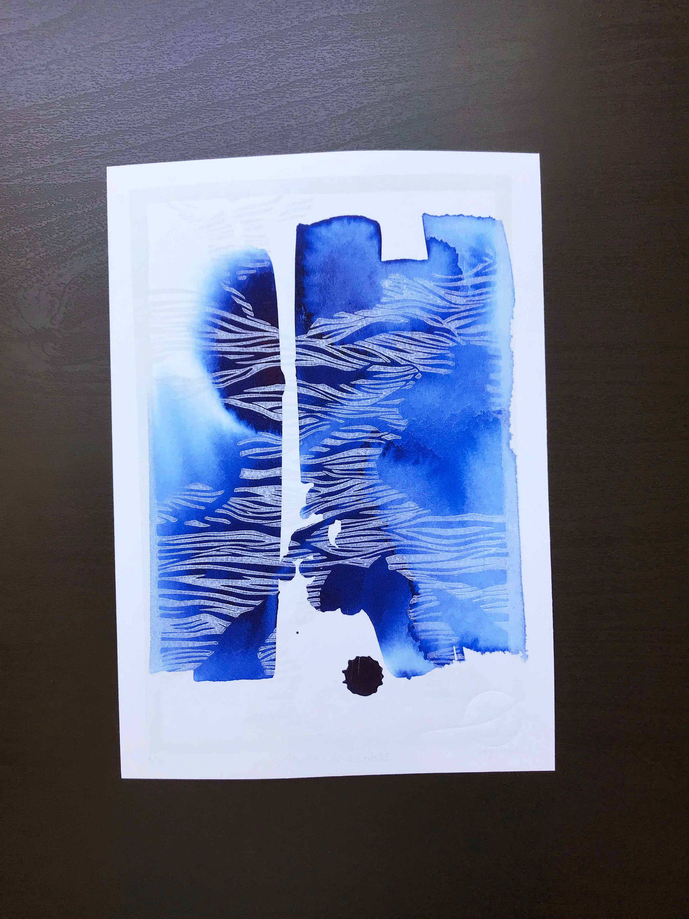 Estampe Linogravure Sur