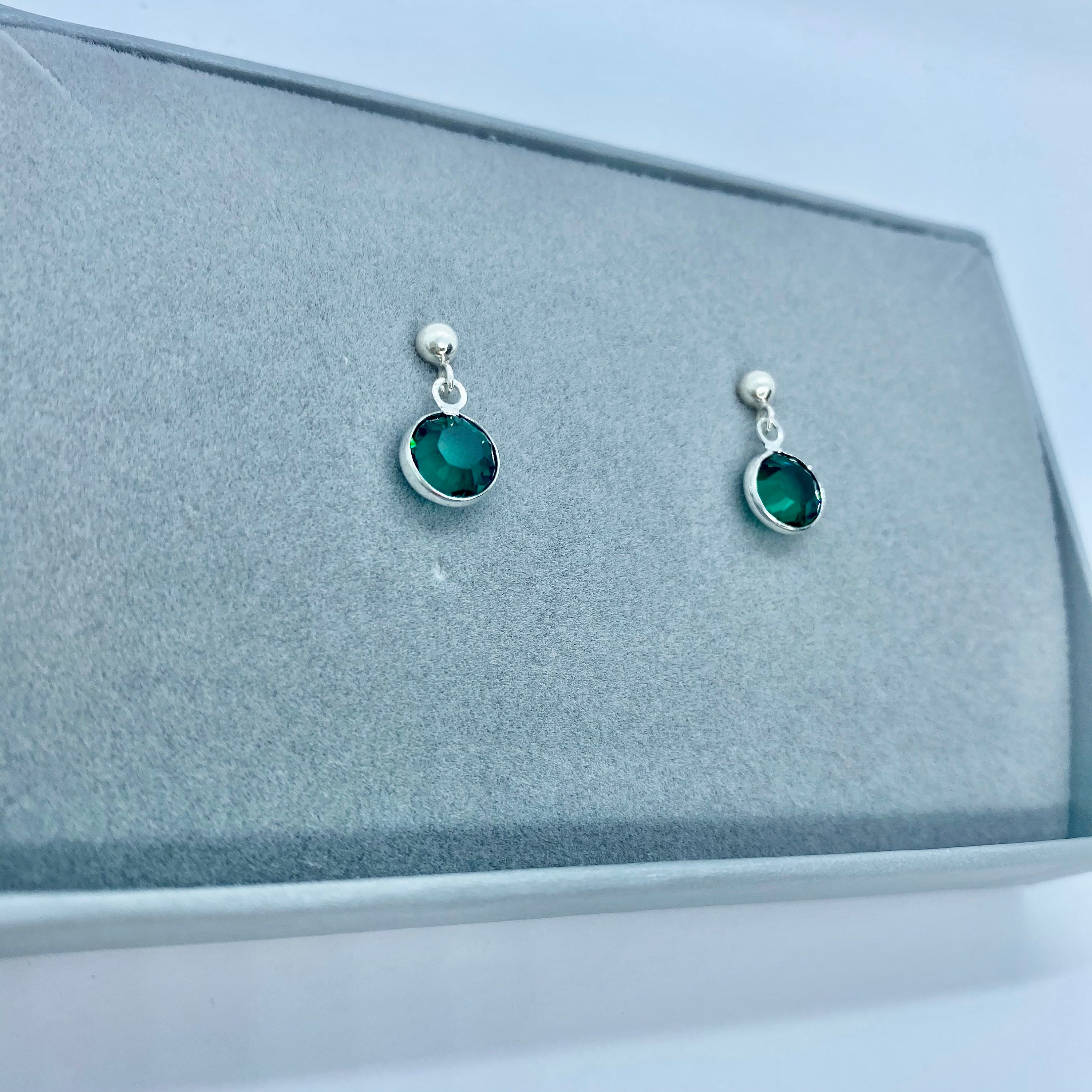 Sterling SILVER BIRTHSTONE EARRINGS October Birthstone - Etsy UK