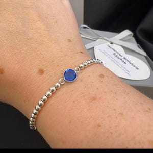 Personalised Birthstone Bracelet, Swarovski Crystal Jewellery, Birthday Gift for Her
