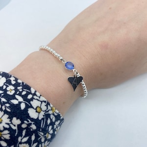Personligt armband med initialer och födelsesten, Swarovski-kristallsmycken