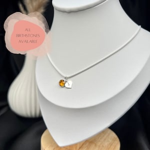 Initial birthstone necklace, personalised gift, July birthday gift for her, gift for her, custom necklace, gift for women, birthday gift
