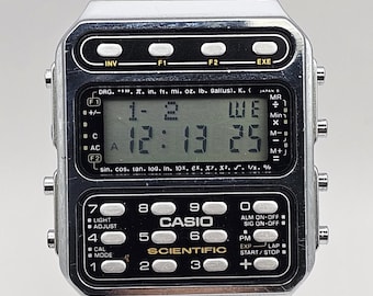 Rare 1983 Casio Scientific Calculator Watch Module 197 C-80 Vintage Digital Watch Box & Papers Running gift