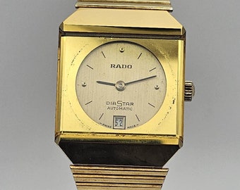 An Amazing Swiss Rado - Diastar Model 565.0070.3 Ladies watch, Automatic date, 10 um Gold plated, Great collection Running, gift for her