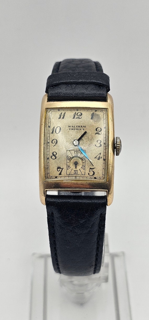 Eine wunderschone Waltham Premier Vintage Tankuhr aus den 1940er Jahren mit 10 Karat Gold gerollt plattiert mit kleinem Sekundenzifferblatt lauft tolle Kollektion Running Etsy