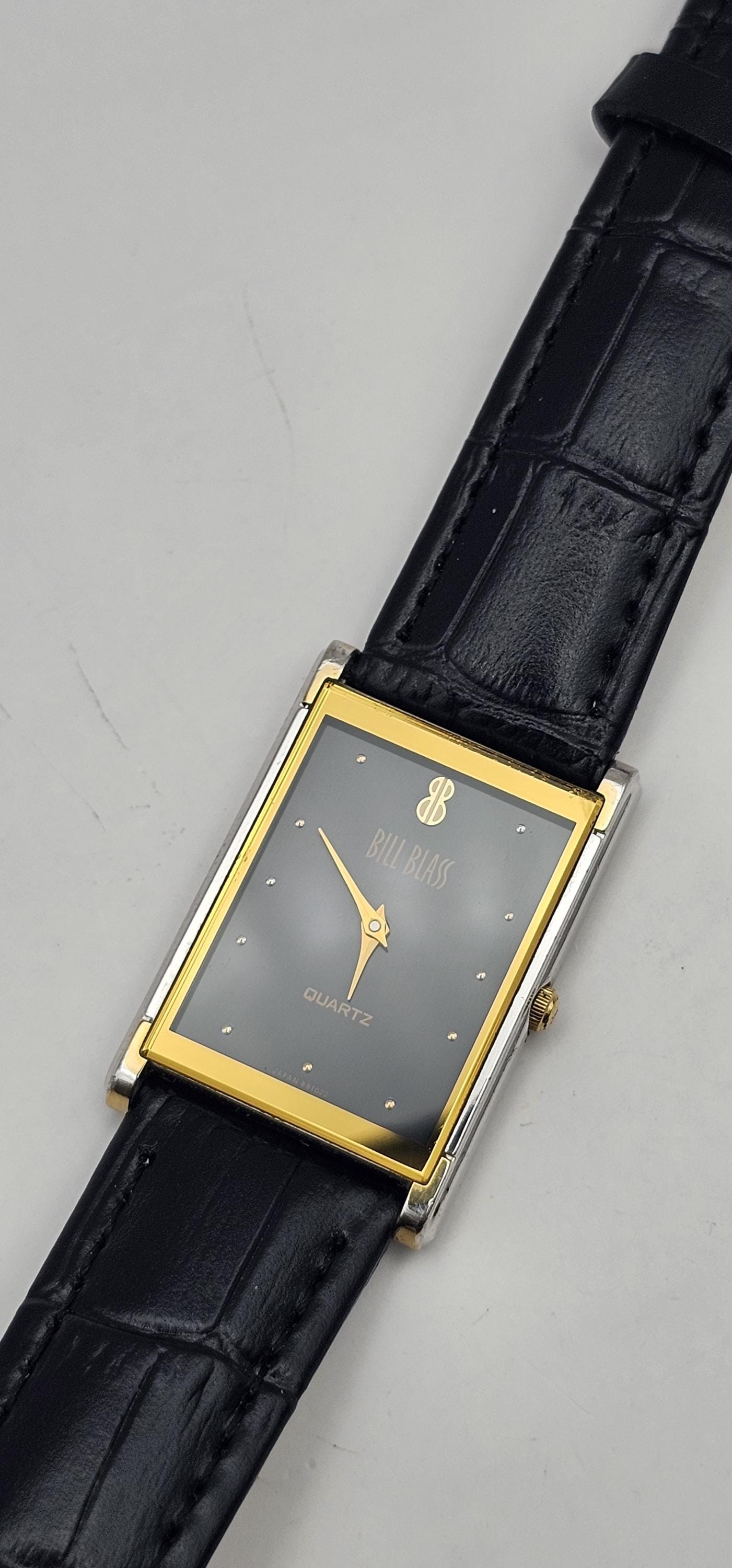 Vintage Bill Blass Two Tones Silver Gold Mens Tank Watch  display picture 1