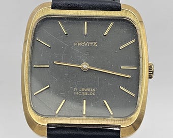希少なヴィンテージメンズウォッチ Unitas-17rubis、金メッキ-10 