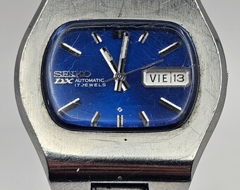 Vintage Seiko DX Automatic 17 Jewel TV Deep Sea Blue dial Wristwatch c. 1970 REF 6106-5467 working,  Collector, Gift